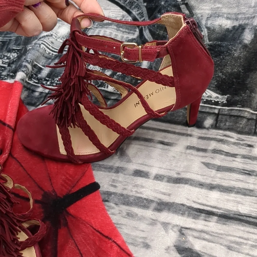 Antonio Melani leather fringe shoes